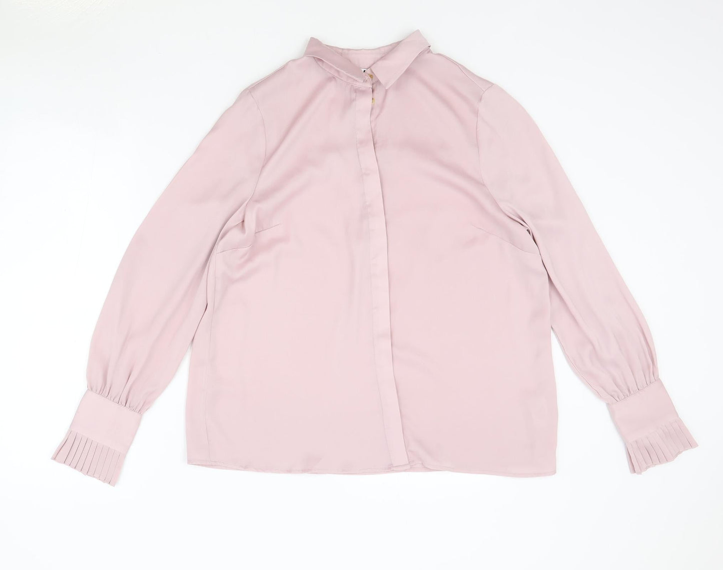 Womens UK Size 14 Very Pink Basic Button-Up