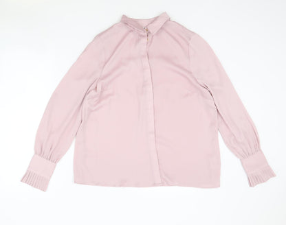 Womens UK Size 14 Very Pink Basic Button-Up