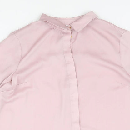 Womens UK Size 14 Very Pink Basic Button-Up