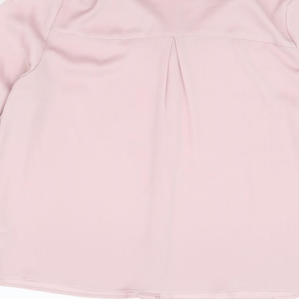 Womens UK Size 14 Very Pink Basic Button-Up