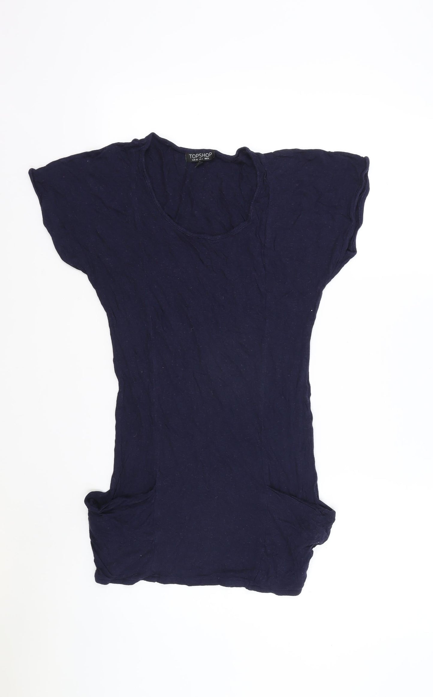 Womens UK Size 8 Topshop Blue Basic T-Shirt