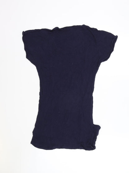 Womens UK Size 8 Topshop Blue Basic T-Shirt