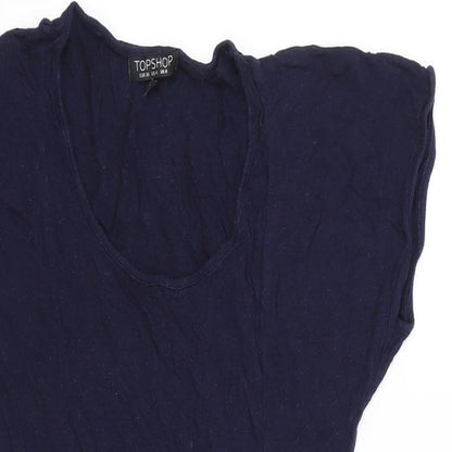 Womens UK Size 8 Topshop Blue Basic T-Shirt