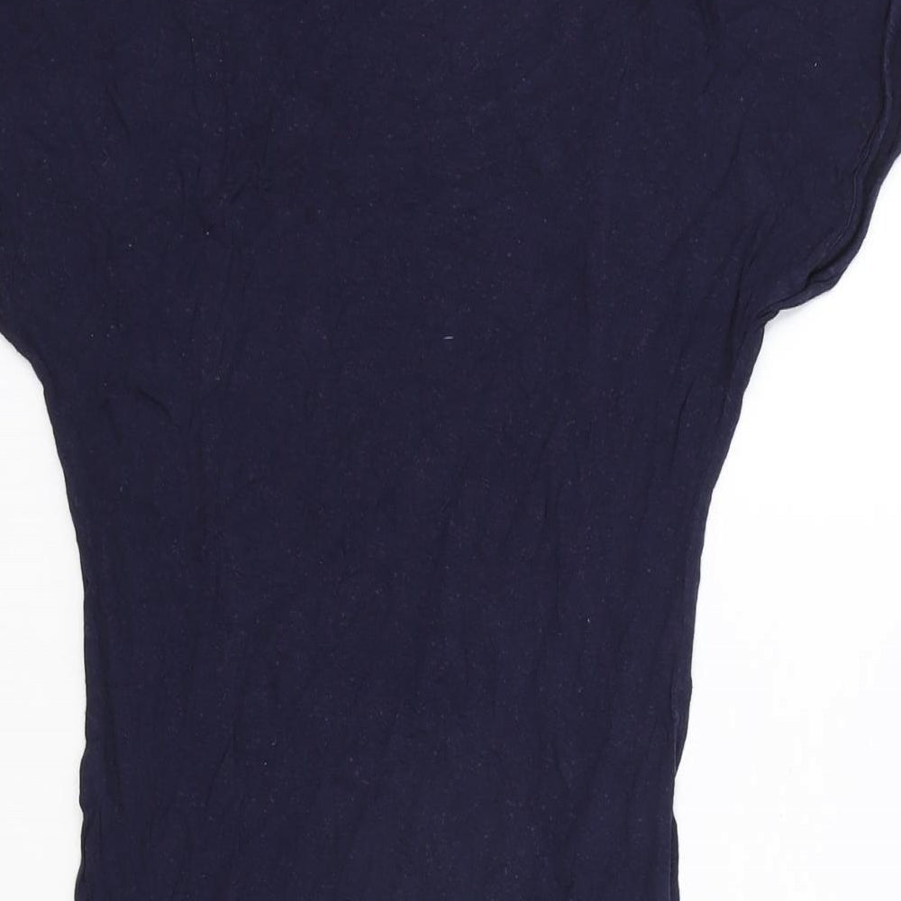 Womens UK Size 8 Topshop Blue Basic T-Shirt