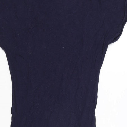 Womens UK Size 8 Topshop Blue Basic T-Shirt