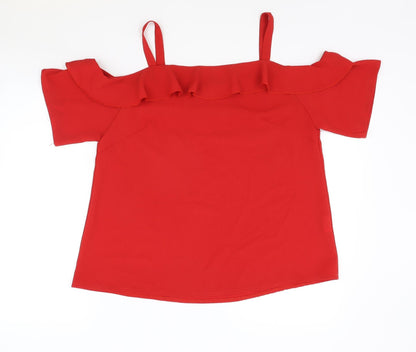 Womens UK Size 12 Quiz Red Basic Blouse
