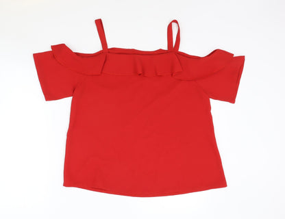 Womens UK Size 12 Quiz Red Basic Blouse