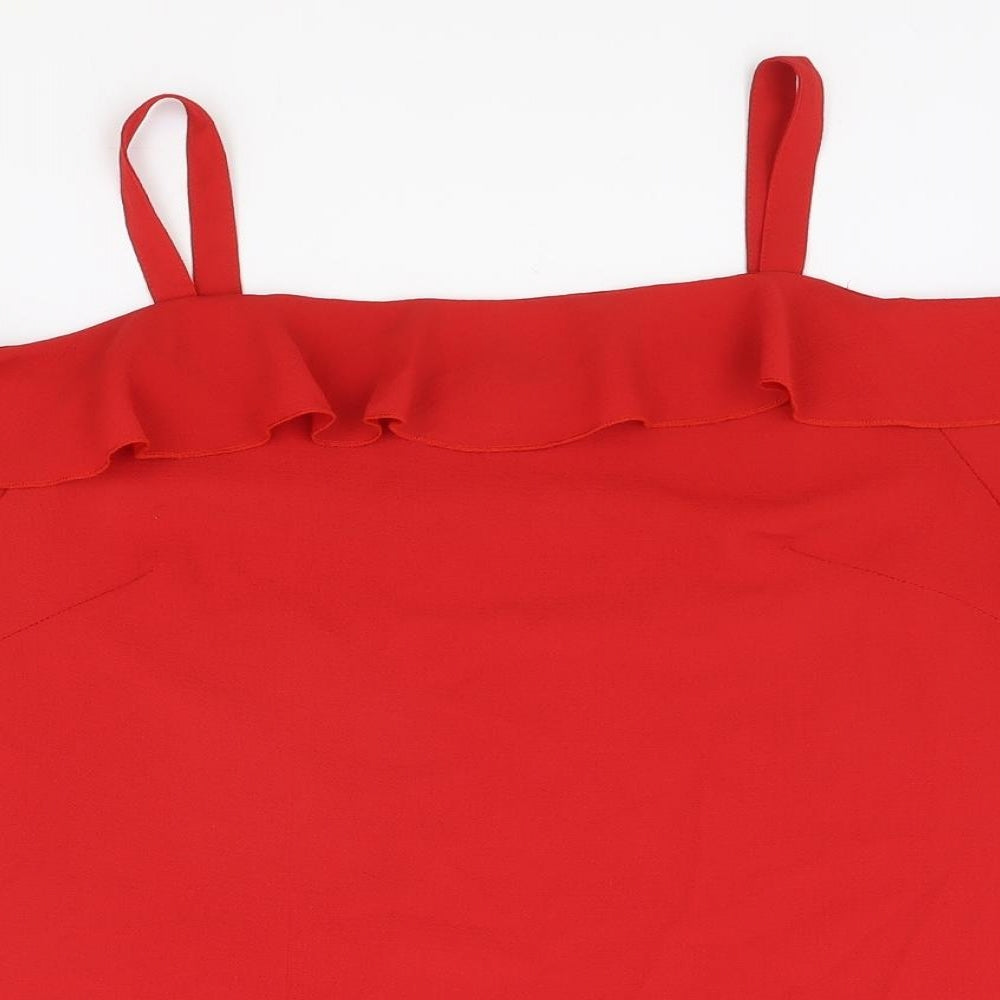 Womens UK Size 12 Quiz Red Basic Blouse