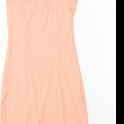 Primark Womens Pink Polyester Tank Dress Size 6 Square Neck Pullover
