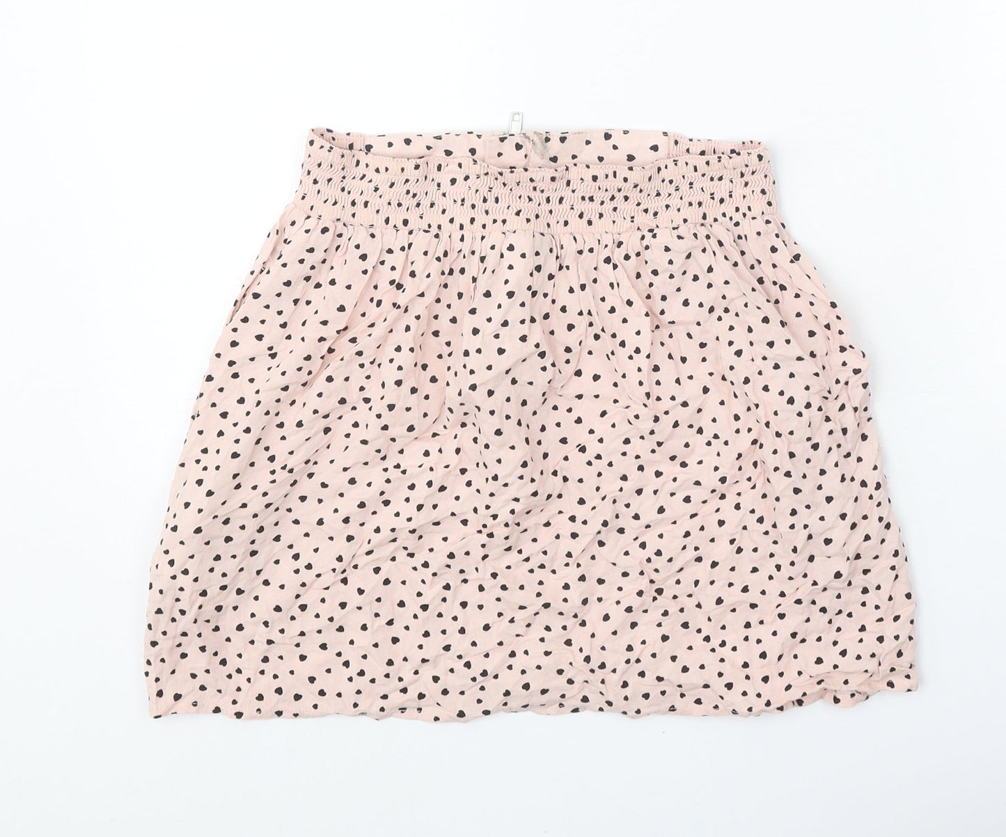 Divided Womens Pink Geometric Viscose Skater Skirt Size 6 Zip