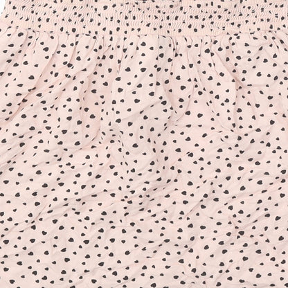 Divided Womens Pink Geometric Viscose Skater Skirt Size 6 Zip