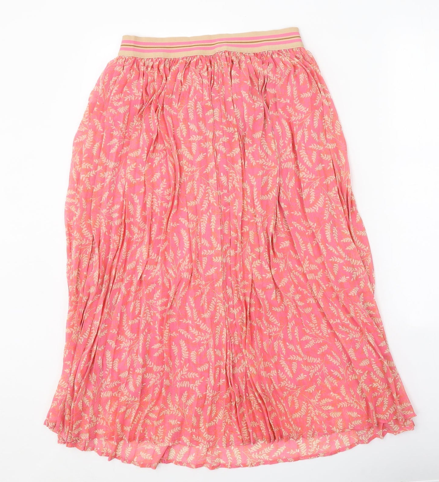 Damart Womens Pink Floral Polyester Swing Skirt Size 10