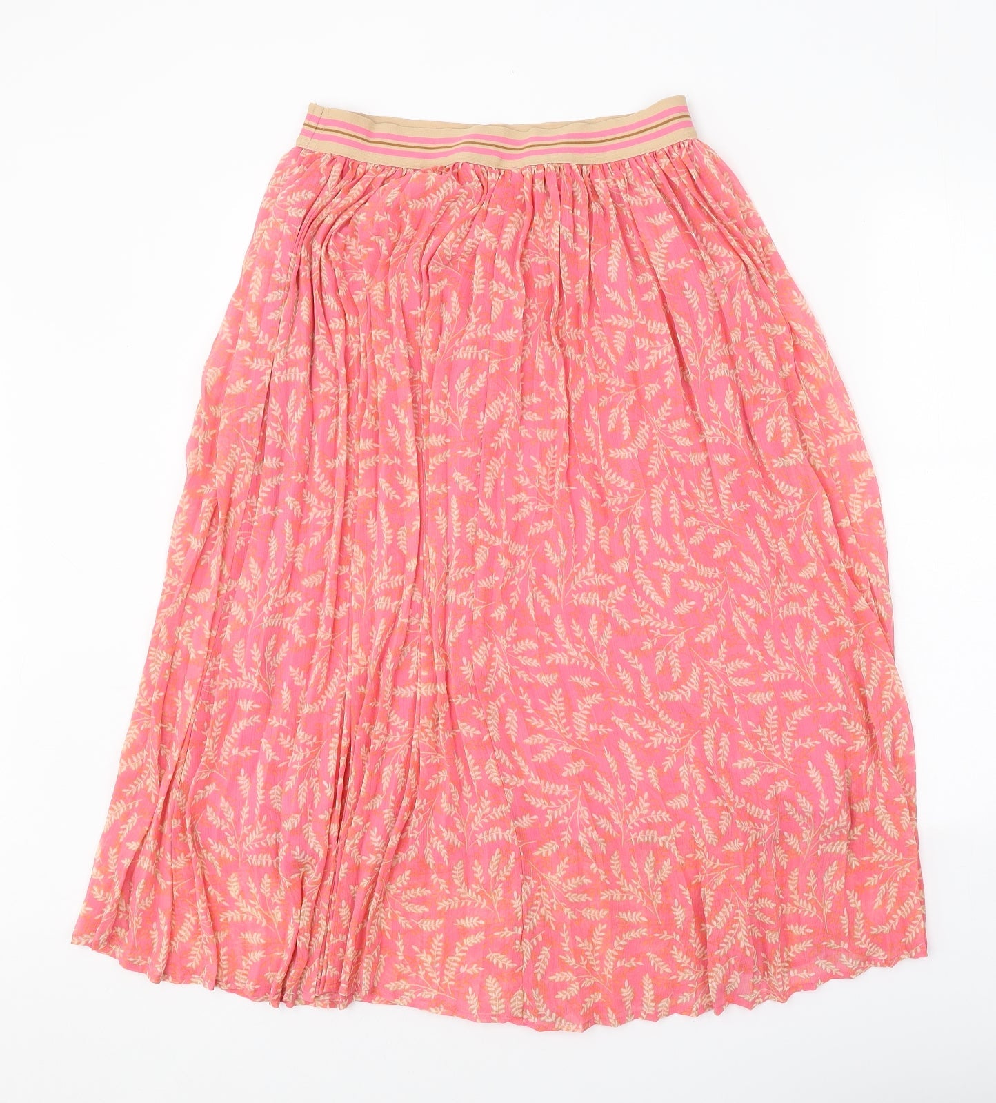 Damart Womens Pink Floral Polyester Swing Skirt Size 10