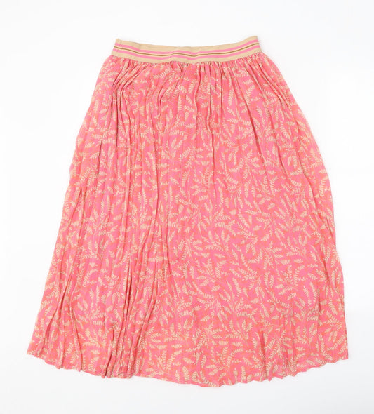 Damart Womens Pink Floral Polyester Swing Skirt Size 10