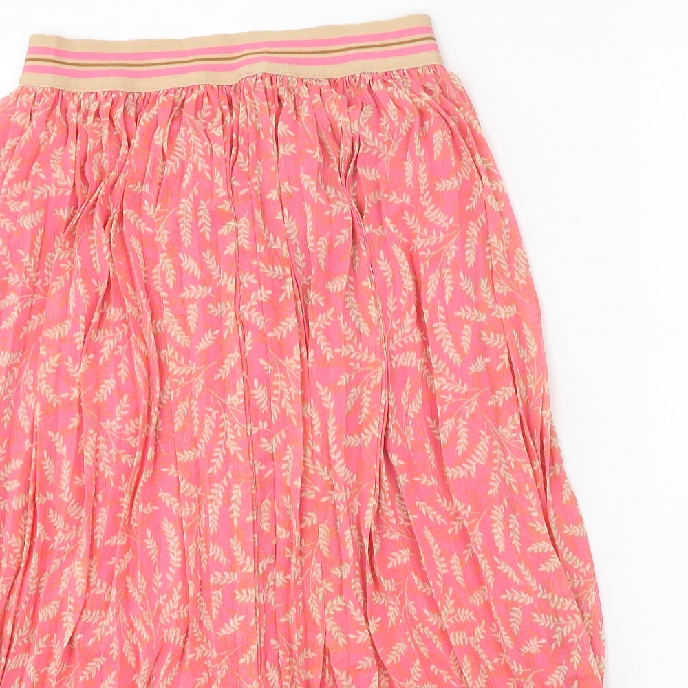 Damart Womens Pink Floral Polyester Swing Skirt Size 10