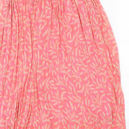 Damart Womens Pink Floral Polyester Swing Skirt Size 10