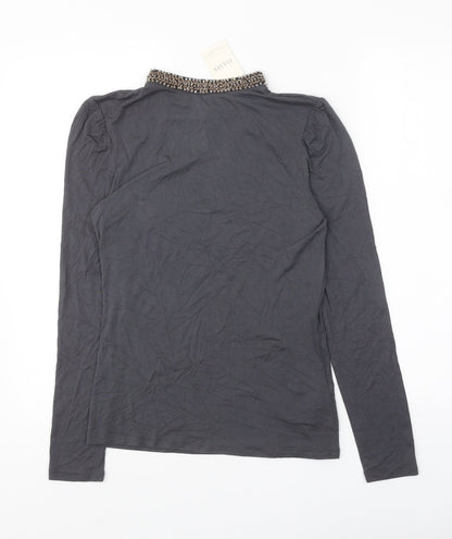 Womens UK Size XS Oasis Grey Basic Blouse