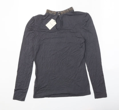 Womens UK Size XS Oasis Grey Basic Blouse