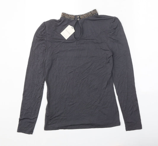 Womens UK Size XS Oasis Grey Basic Blouse