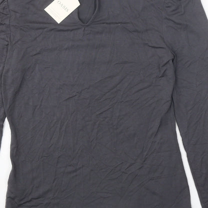 Womens UK Size XS Oasis Grey Basic Blouse