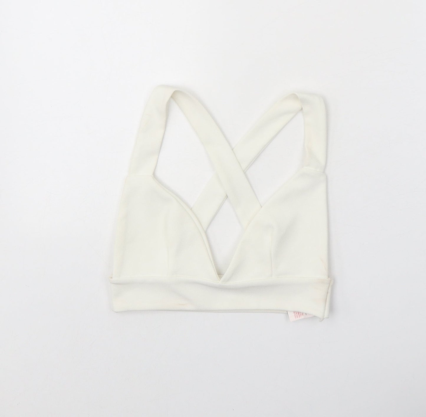 Womens UK Size 4 PRETTYLITTLETHING White Cropped Tank