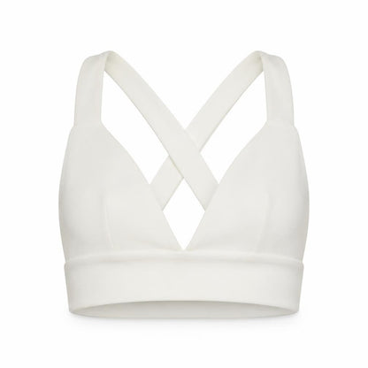 Womens UK Size 4 PRETTYLITTLETHING White Cropped Tank
