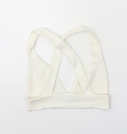 Womens UK Size 4 PRETTYLITTLETHING White Cropped Tank