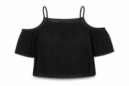Topshop Womens Black Polyester Basic Blouse Size 12 Square Neck