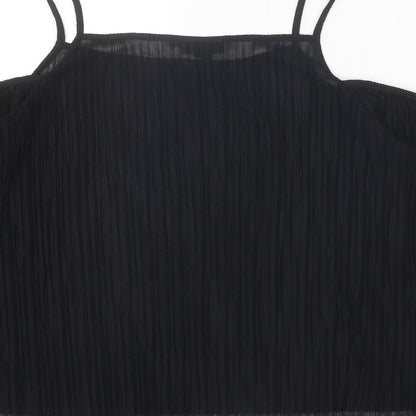 Topshop Womens Black Polyester Basic Blouse Size 12 Square Neck