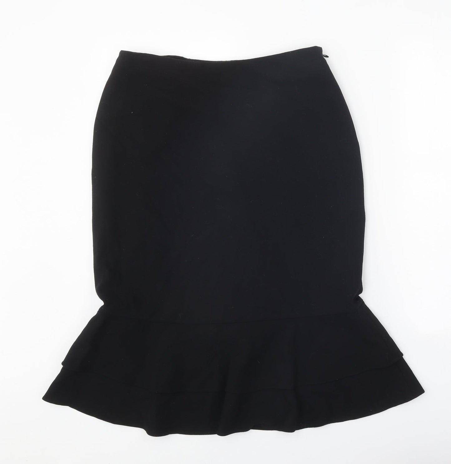 Precis Womens Black Polyester Trumpet Skirt Size 12 Zip