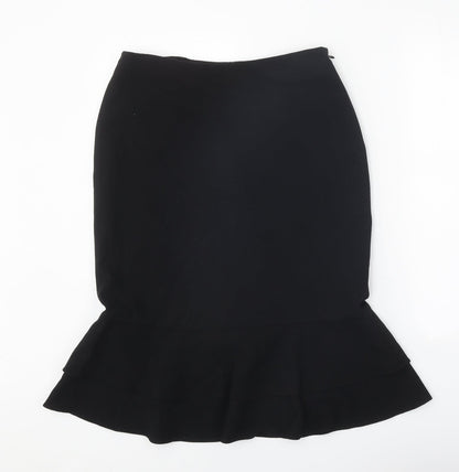 Precis Womens Black Polyester Trumpet Skirt Size 12 Zip