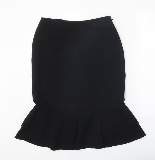 Precis Womens Black Polyester Trumpet Skirt Size 12 Zip