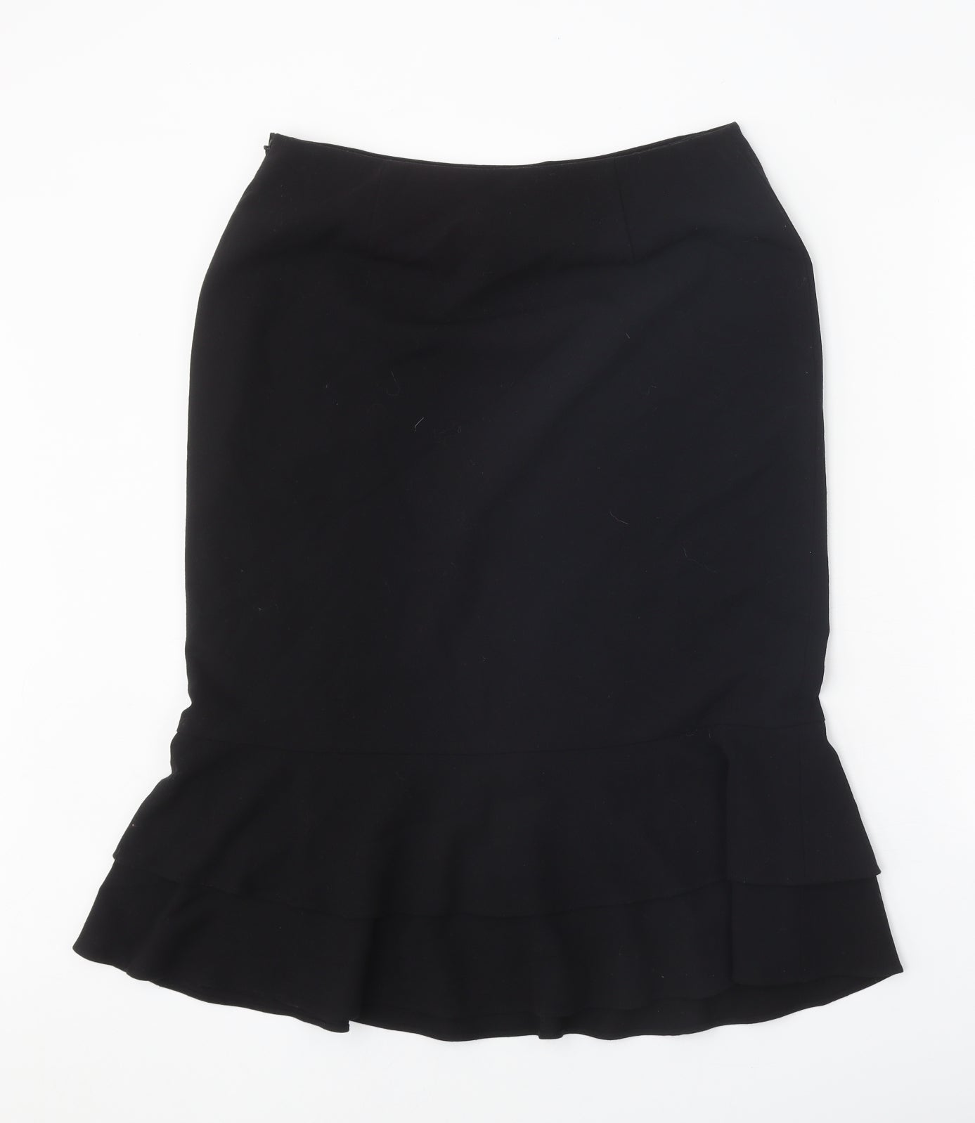 Precis Womens Black Polyester Trumpet Skirt Size 12 Zip