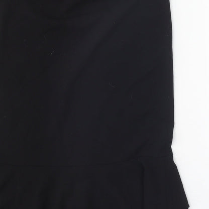 Precis Womens Black Polyester Trumpet Skirt Size 12 Zip