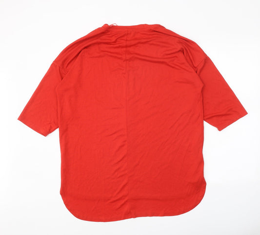 Primark Womens Red Round Neck Polyester Pullover Jumper Size 14