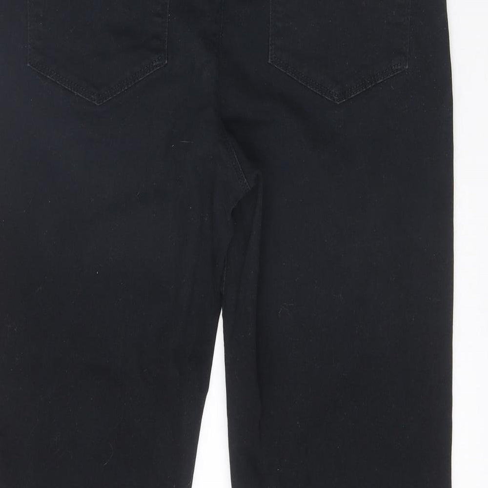 Phase Eight Womens Black Cotton Straight Jeans Size 30 in Regular Zip