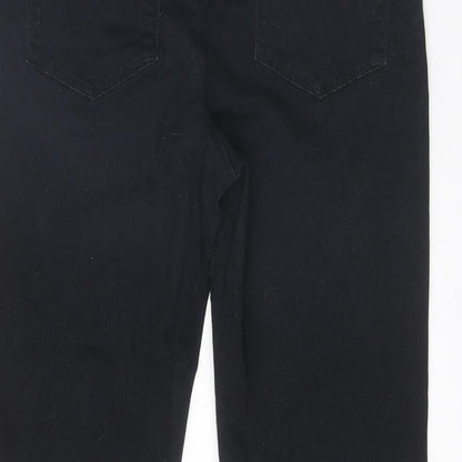 Phase Eight Womens Black Cotton Straight Jeans Size 30 in Regular Zip