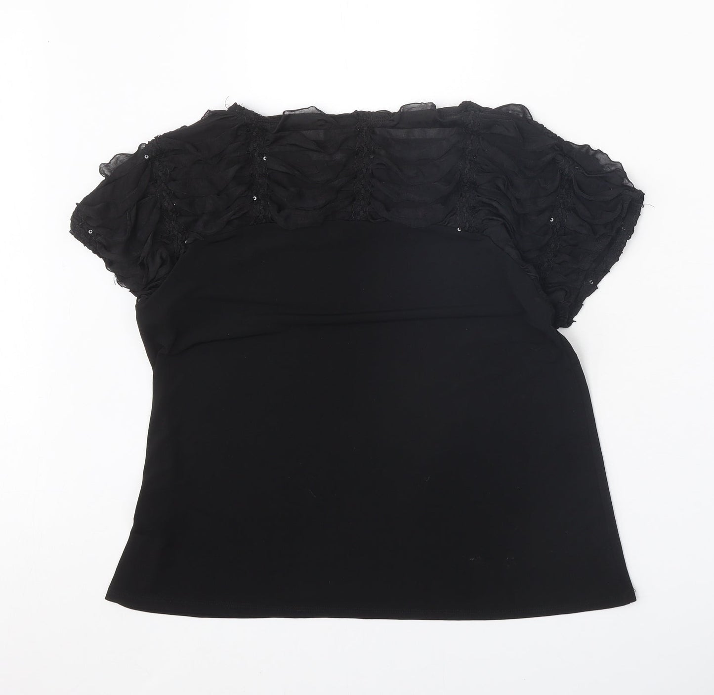 Womens UK Size 16 Saloos Black Basic Blouse