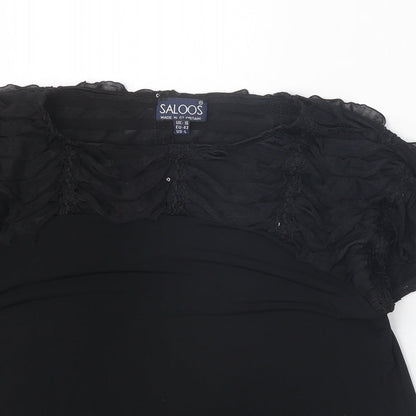 Womens UK Size 16 Saloos Black Basic Blouse