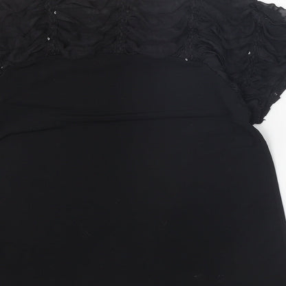 Womens UK Size 16 Saloos Black Basic Blouse