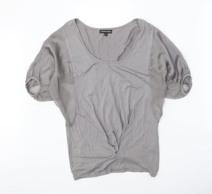 Womens UK Size 10 Warehouse Grey Basic Blouse