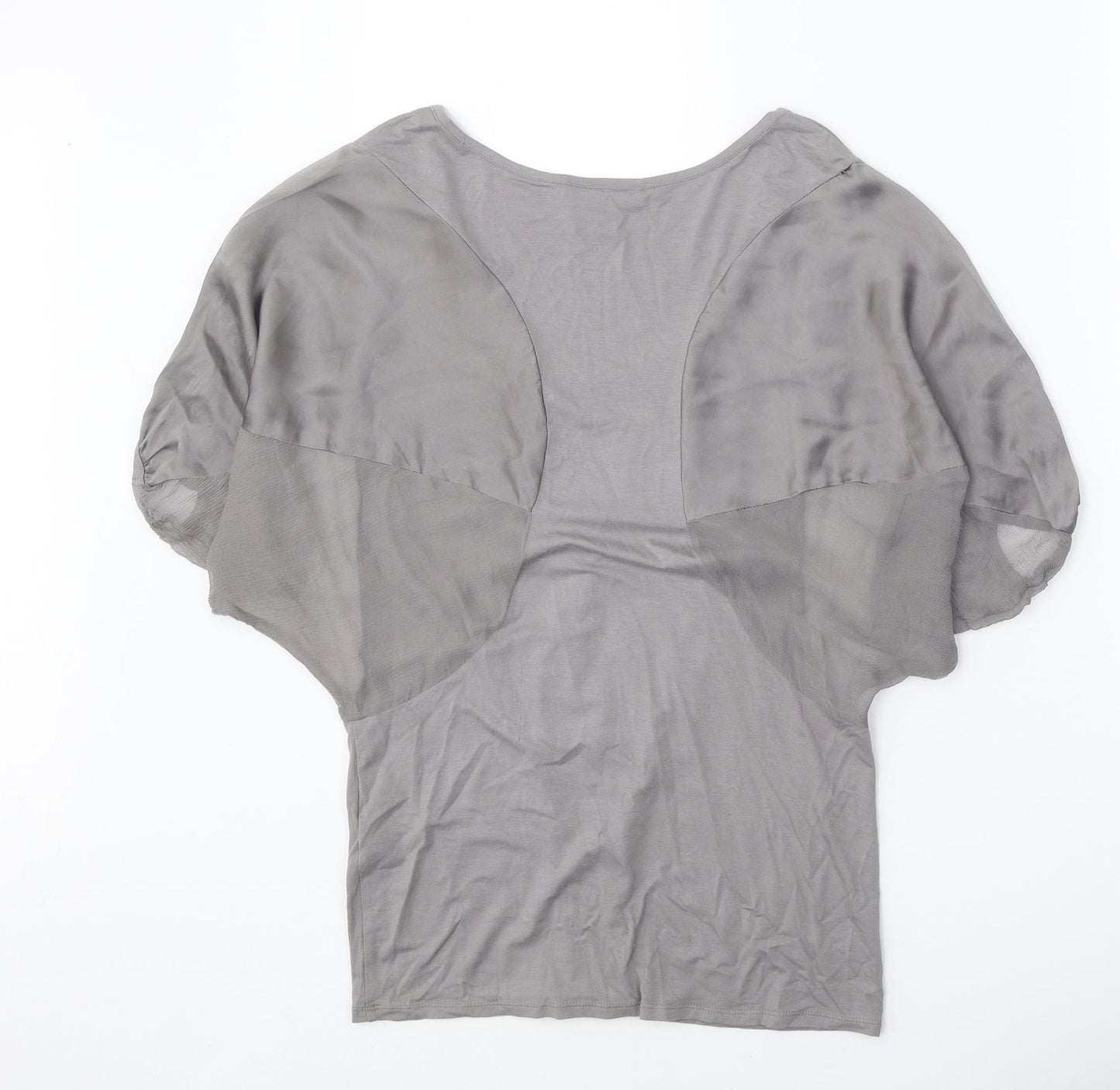 Womens UK Size 10 Warehouse Grey Basic Blouse