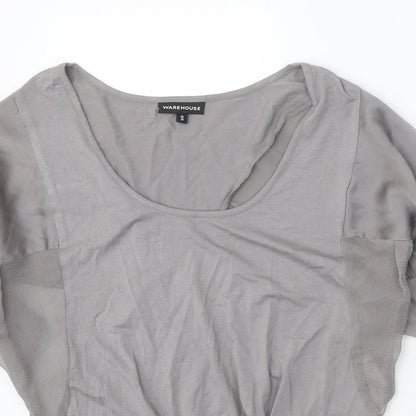 Womens UK Size 10 Warehouse Grey Basic Blouse