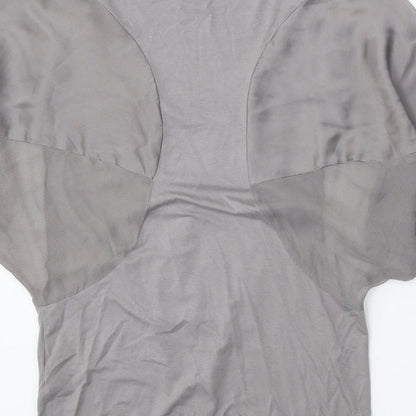 Womens UK Size 10 Warehouse Grey Basic Blouse