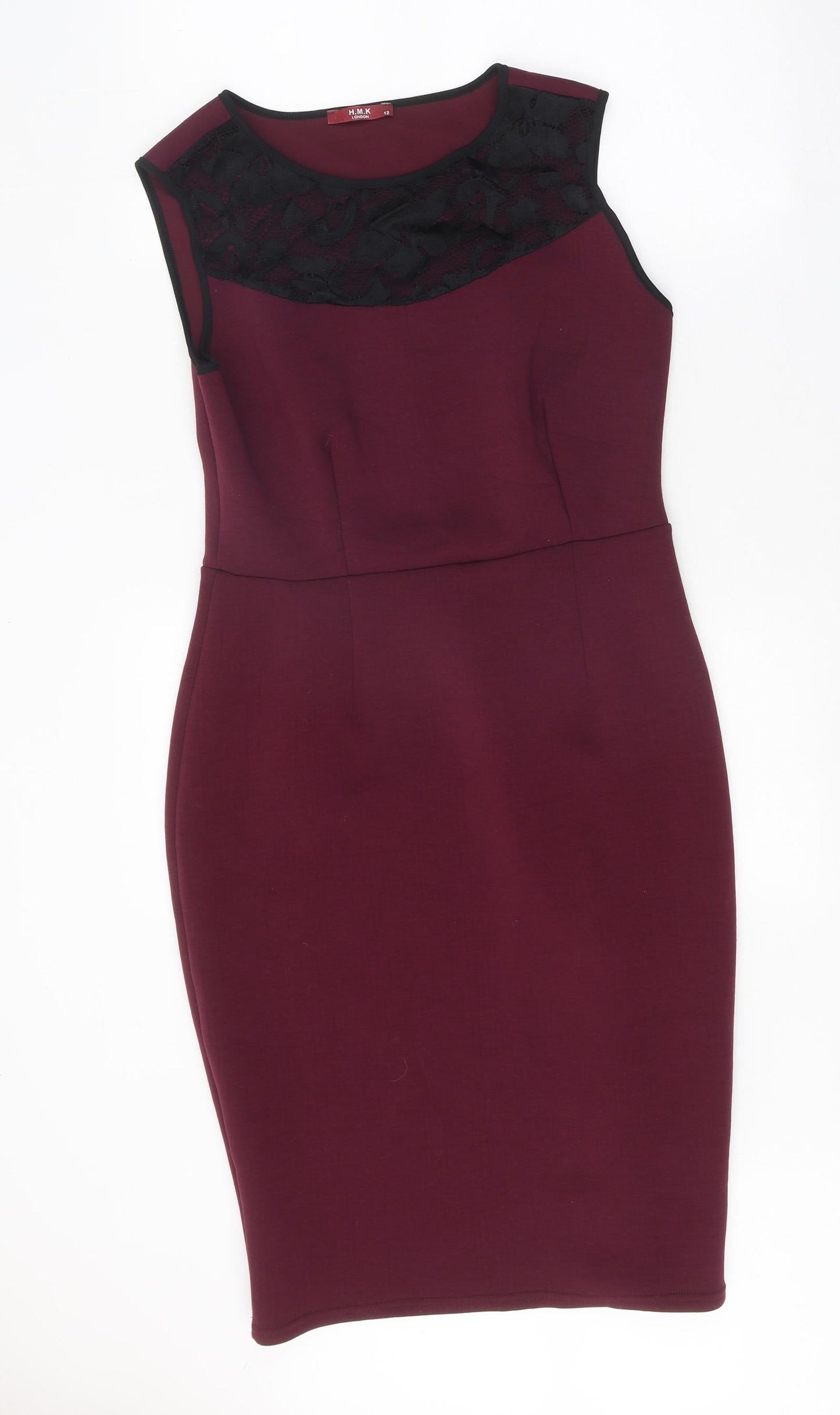 HMK Womens Purple Viscose A-Line Size 12 Round Neck Pullover