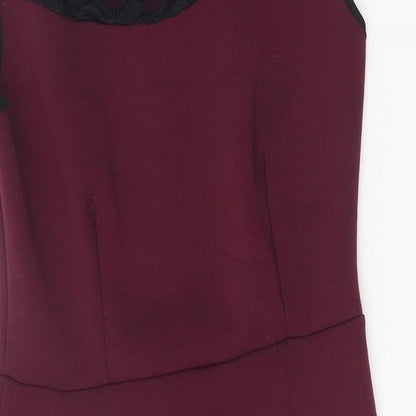 HMK Womens Purple Viscose A-Line Size 12 Round Neck Pullover