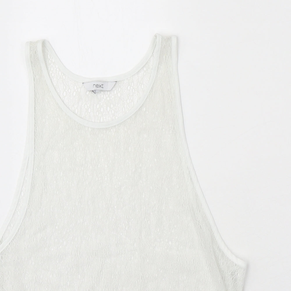 Womens UK Size 14 NEXT White Basic Tank