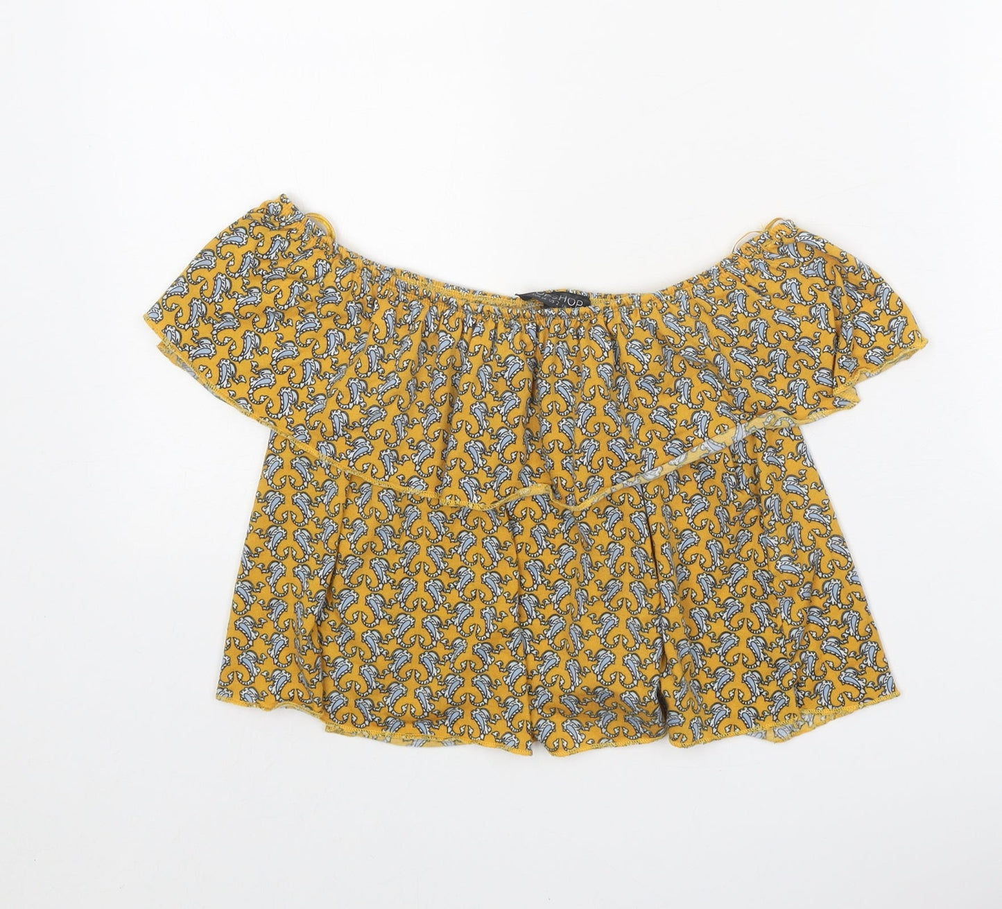 Womens UK Size 6 Topshop Yellow Basic Blouse