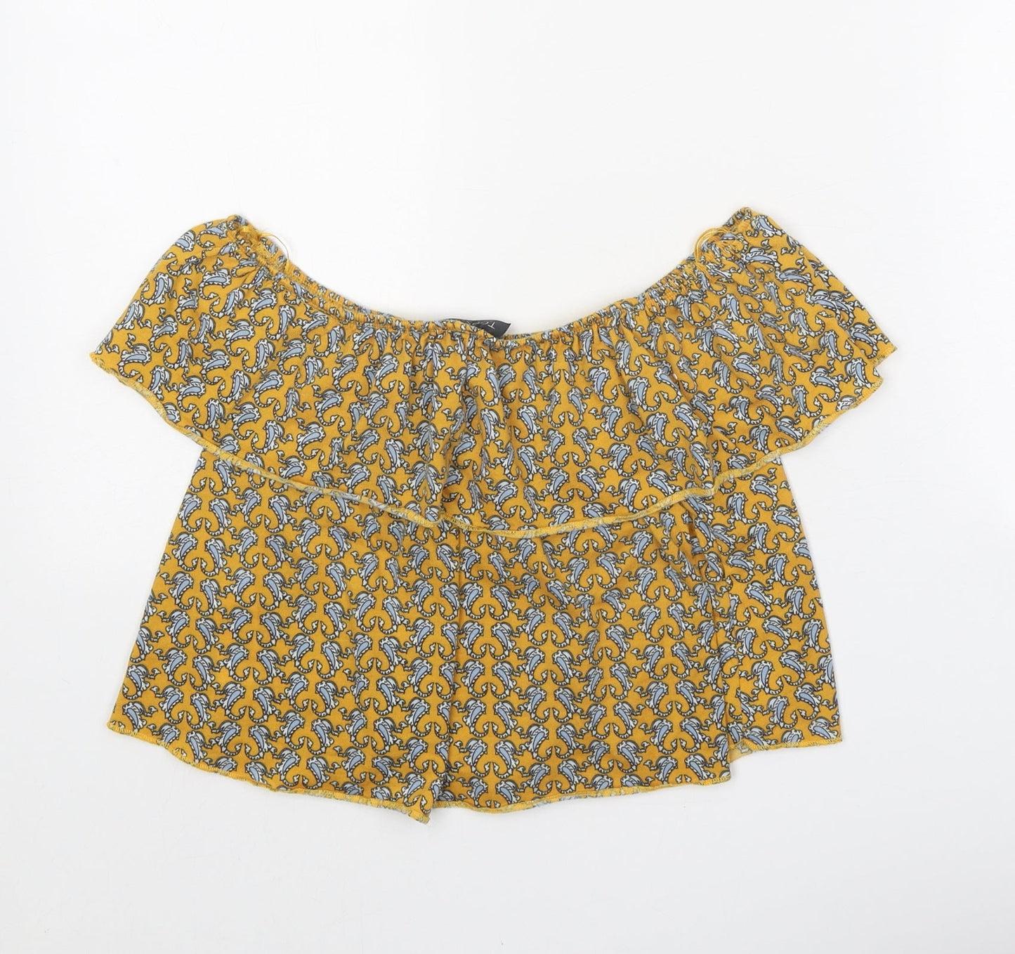 Womens UK Size 6 Topshop Yellow Basic Blouse
