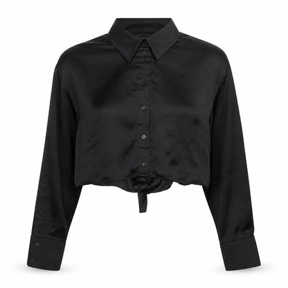Womens UK Size S Zara Black Basic Button-Up